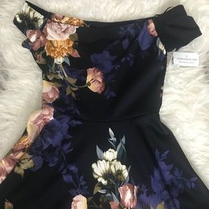 Floral off the shoulder high low dress